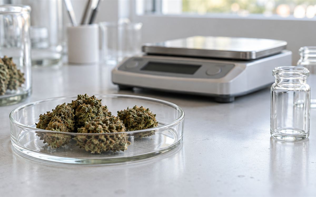 Contrôle d'un lot de fleurs CBD en laboratoire
